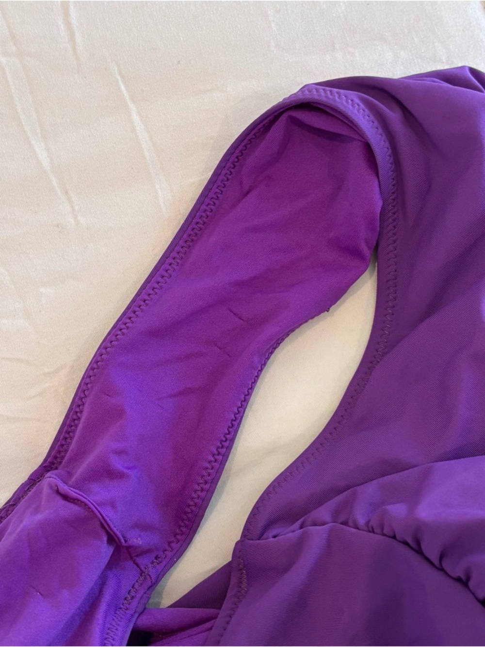 NWT Purple swimsuit from ZARA with draped design and thin straps Large - Picture 2 of 4